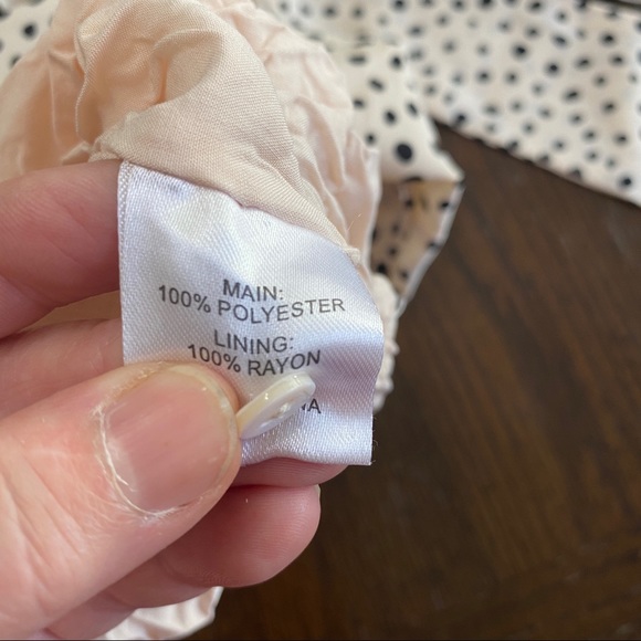 Pink Lily Faux Wrap Polka Dot Dress Cream & Black Mini - Picture 11 of 12